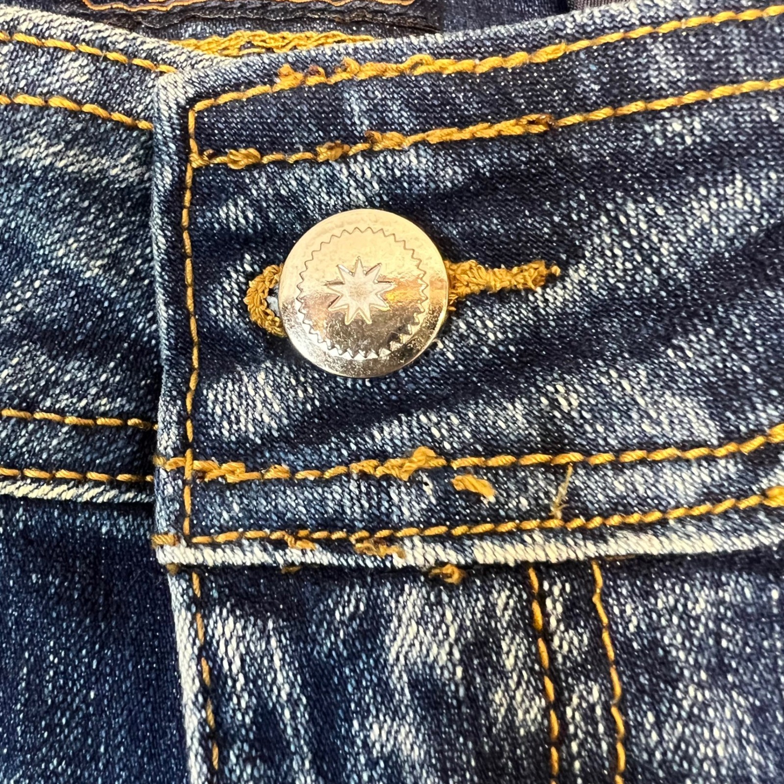 Crest Y2K Flare Wide Jeans Low Rise Pocket Detail Stretch Denim 13/14
