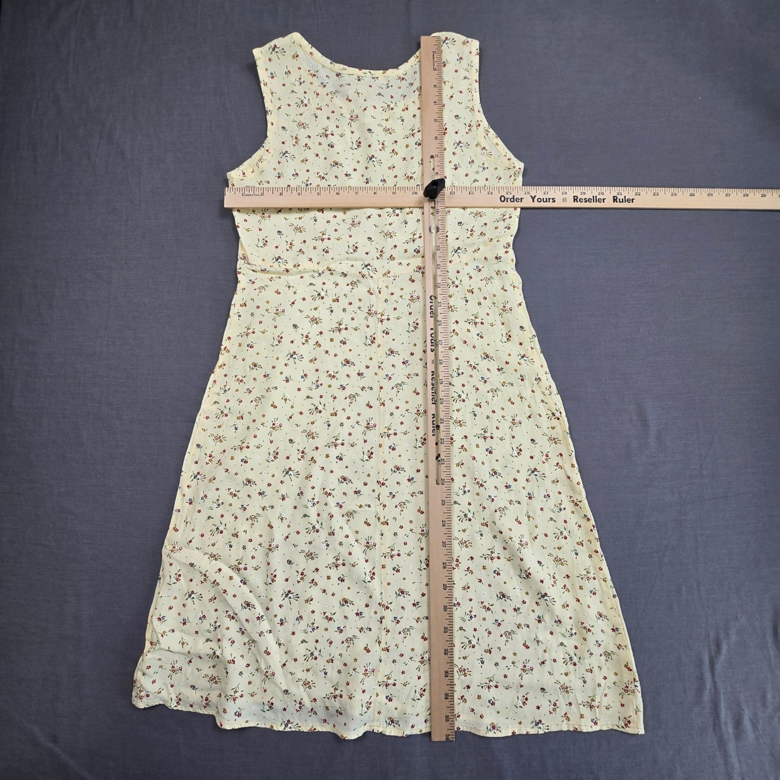 Vintage Molly Malloy Size 6 Small Floral Sleeveless Beige Midi Dress Cottage Cor
