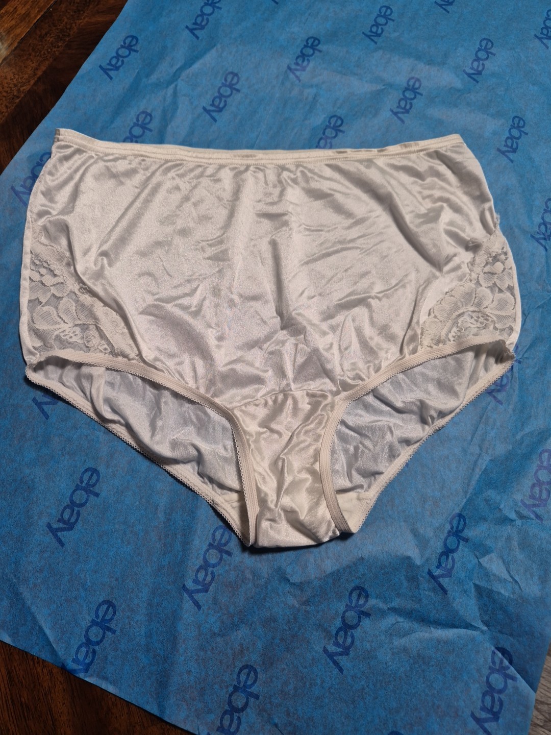 Vanity Fair White Lace Nylon Granny Panties Size 6 Made In MEXICO