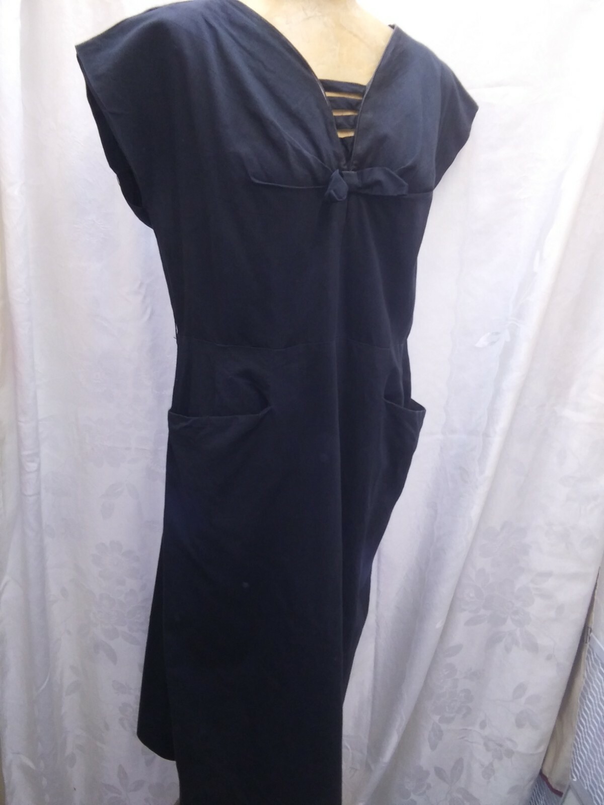 Vintage 1950’s Lot of 2 Black Cocktail Dresses Cotton & Rayon Size Medium