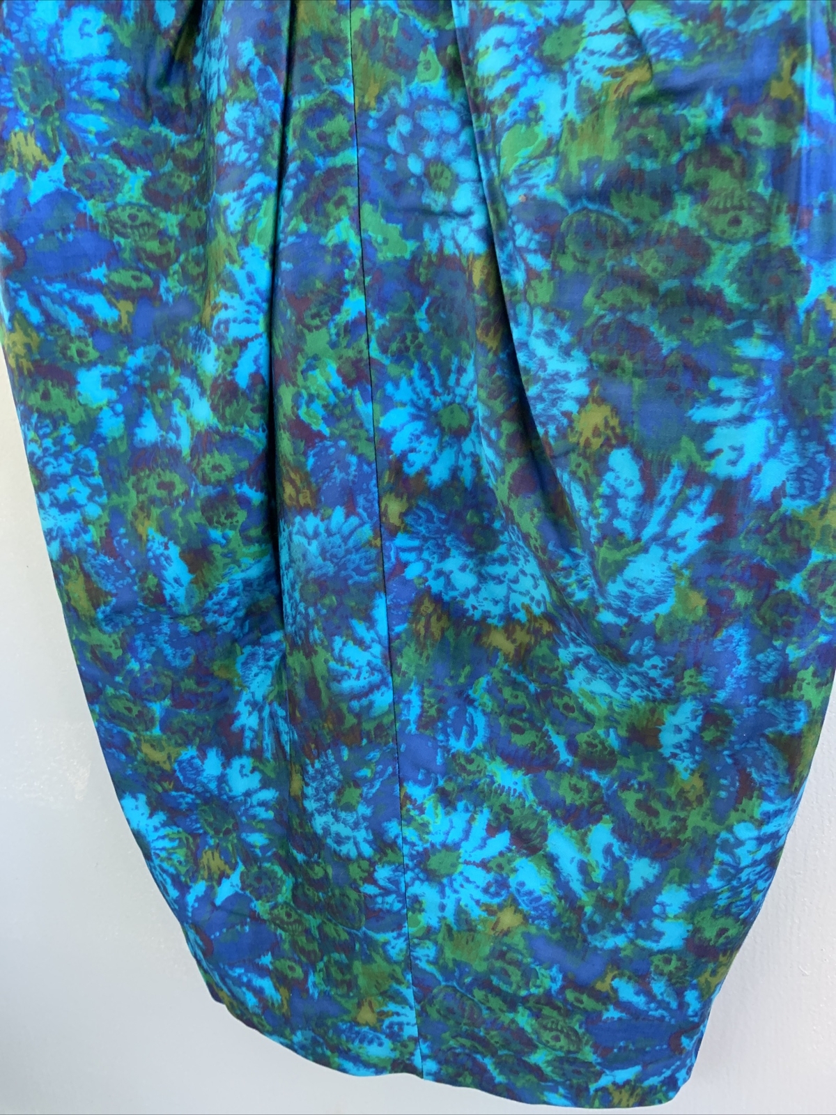 Vintage Mid Century 1950’s Wiggle Floral Silk Dress Couture ELAINE TERRY JRS