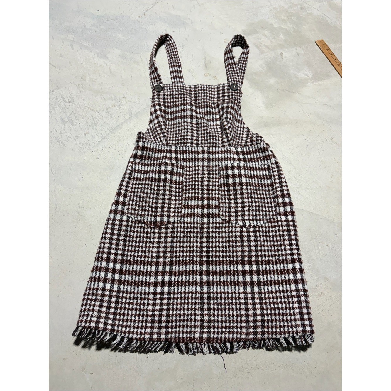 Orange creek Houndstooth overalls Dress NWT large