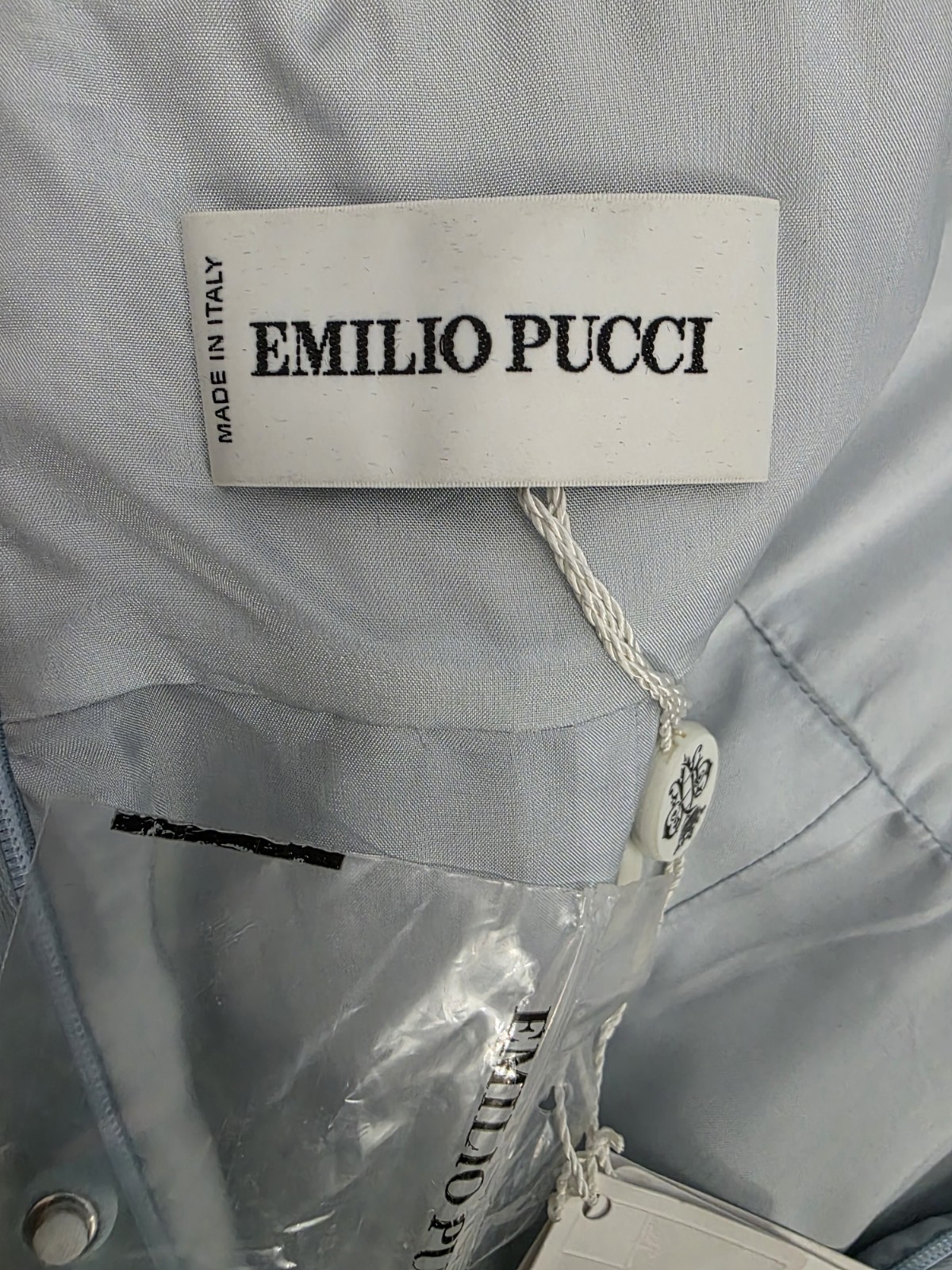 Vintage Emilio Pucci Silk Light Blue Chiffon Wool Sheath Dress IT38 NWT W/Hanger