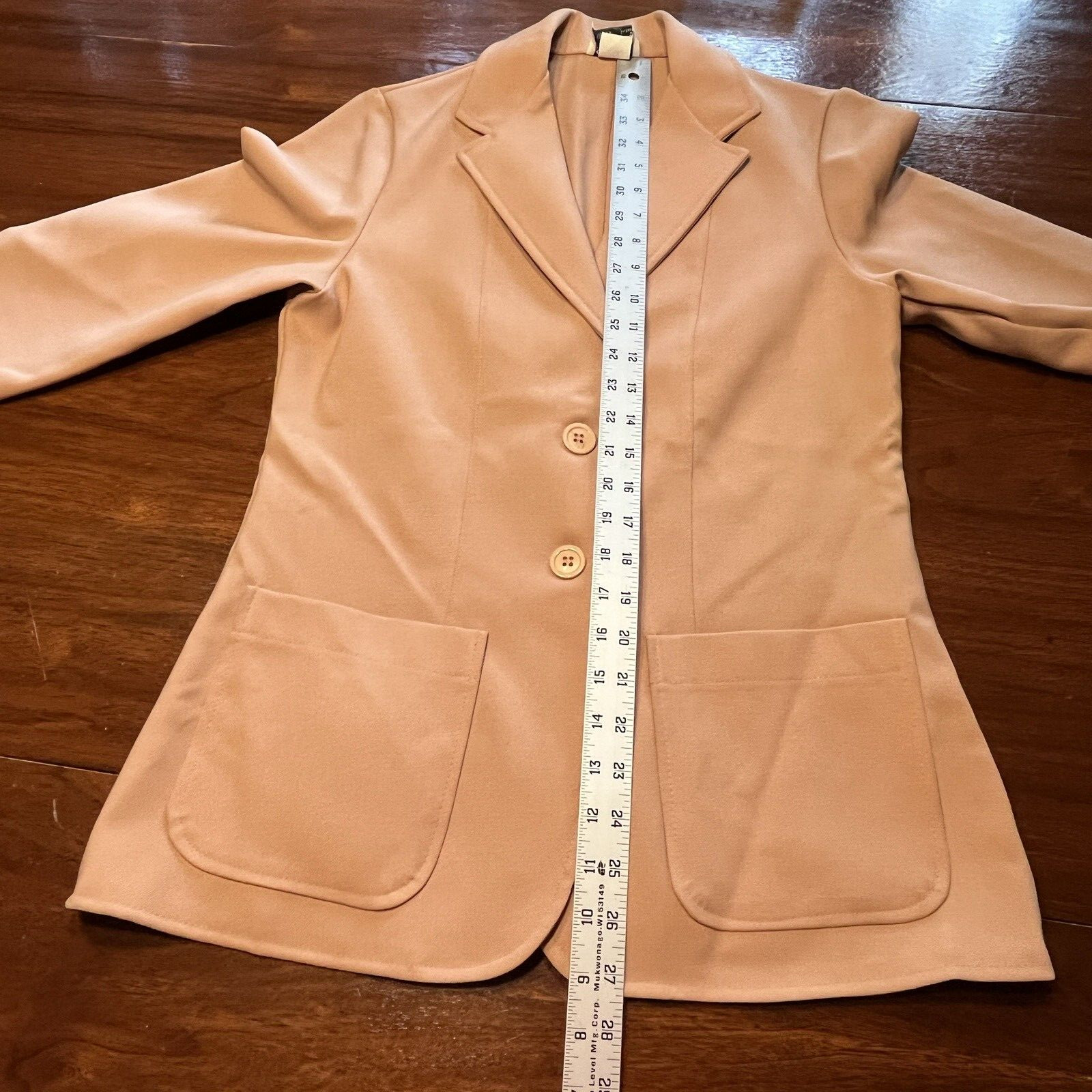 VTG Fire Islander 11/12 Knit Polyester Jacket Blazer Pink Blush USA 70s Retr