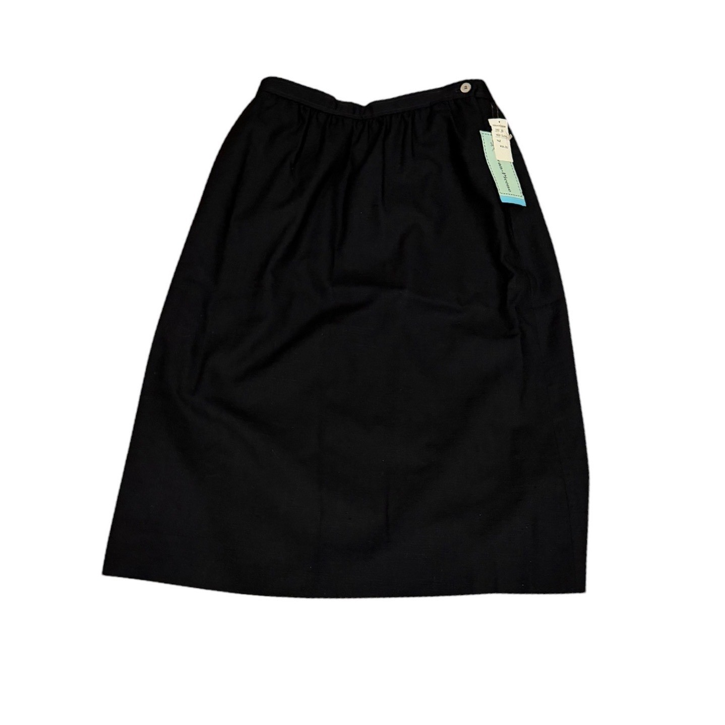 Vtg nwt 80s Evan-Picone Vintage Black Midi Skirt Silk Blend Size 14 career siren