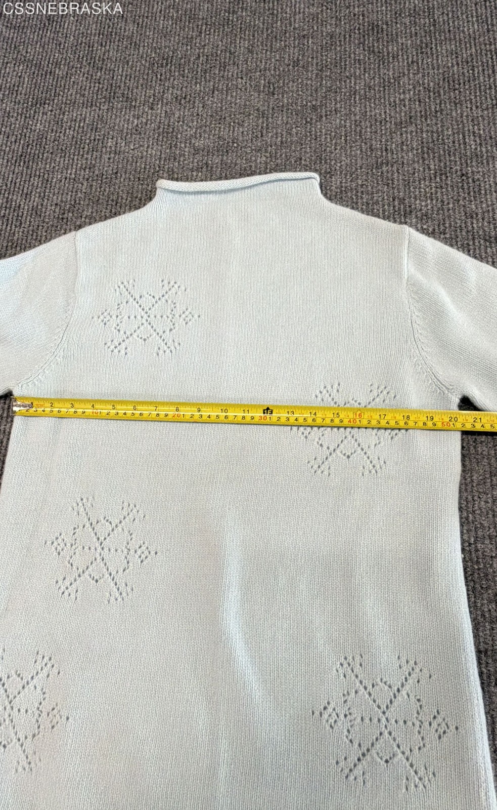 Jillian Jones Women’s Vintage Y2K Light Blue Snowflake Angora Sweater Size M