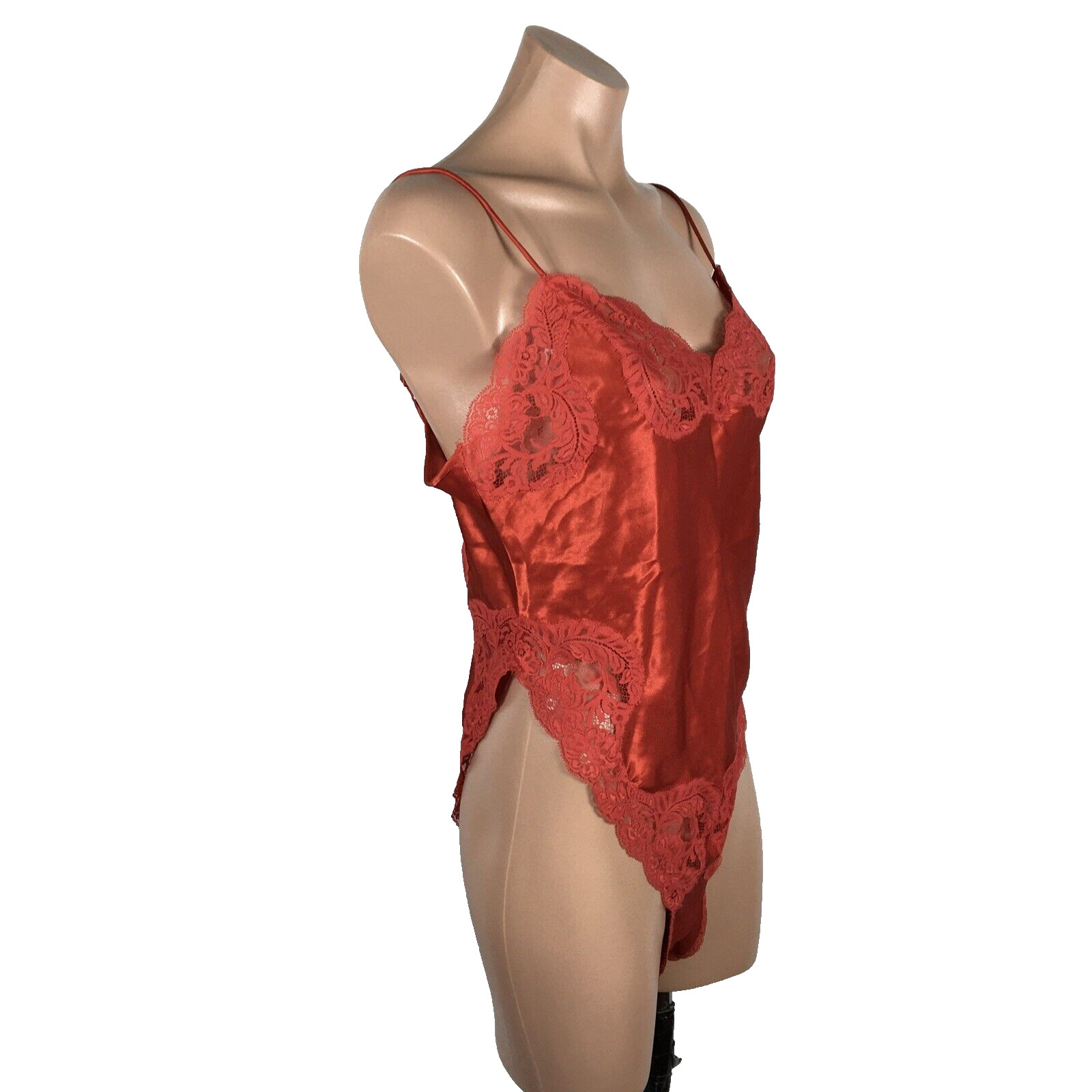 Wonder Maid Non Cling Teddie Adj Straps Lots of Lace Snap Crotch ILGWU 32 L VTG