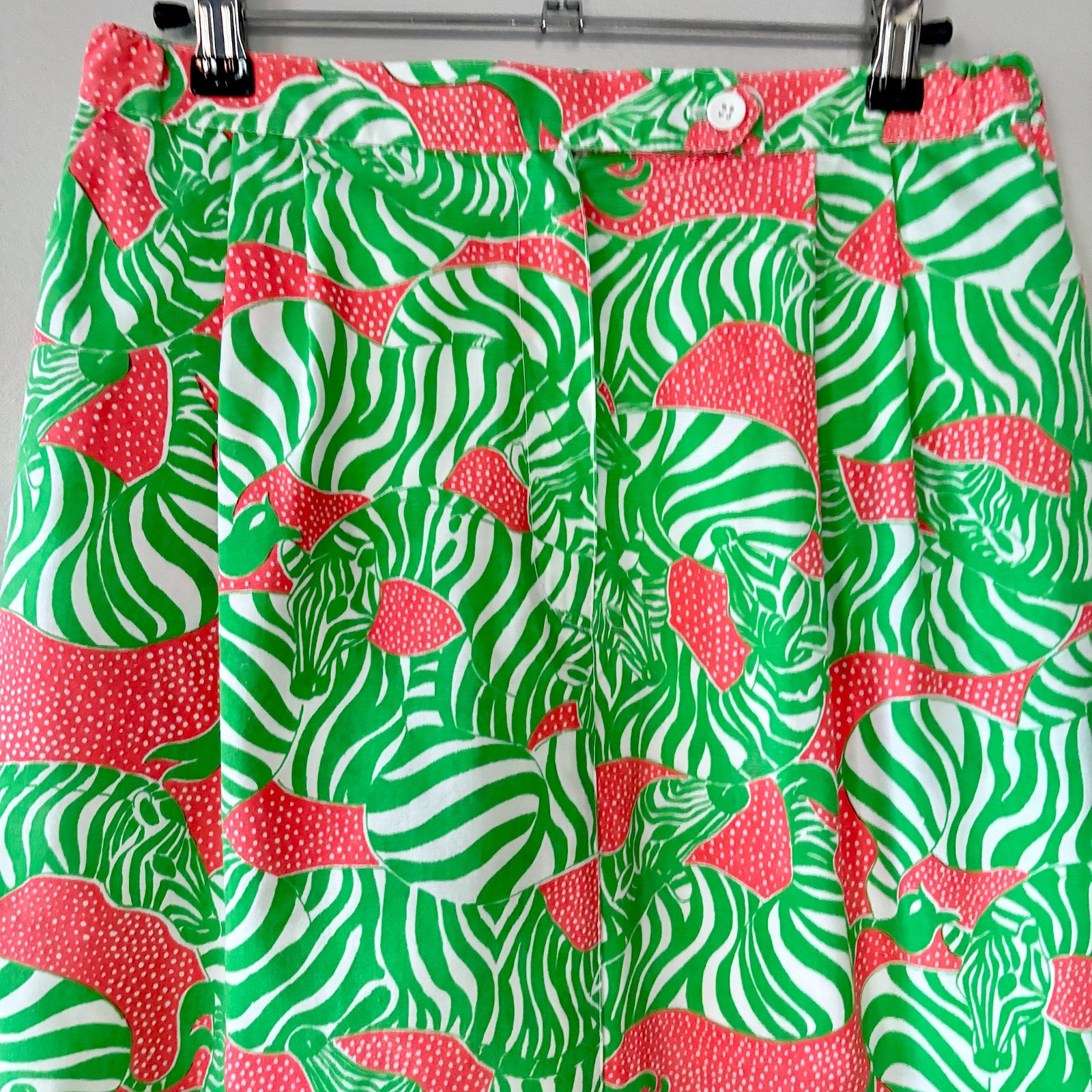 VTG LILLY PULITZER Pink/Green Zebra Brazilian Court Golf Skirt Skort Pockets!