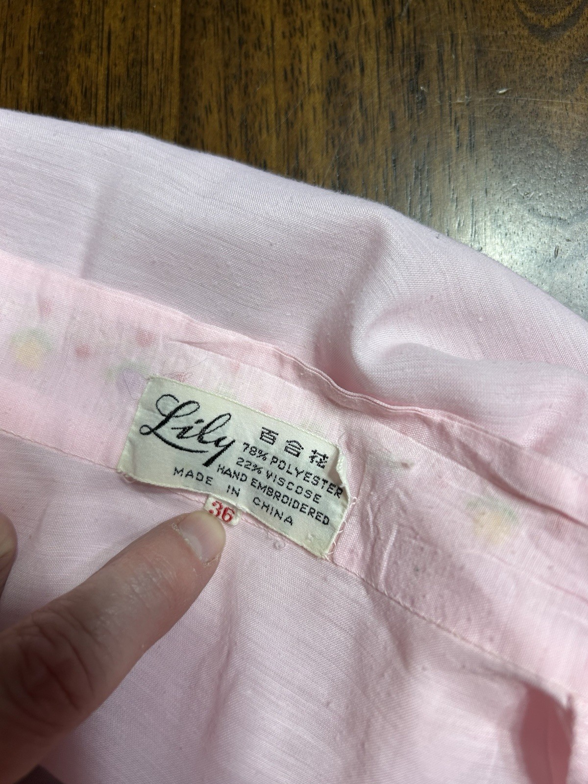 Vintage Lily Pink Long Robe Embroidered Size 36 Women’s Small