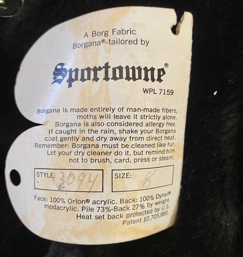 Vintage Borgana Styled By Sportowne Coat Jacket Union Made USA Brown Size 8 M