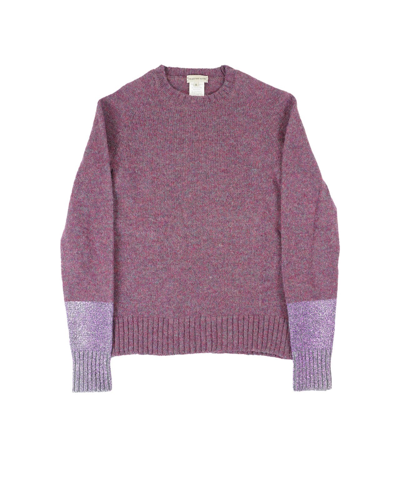 (S) DRIES VAN NOTEN Late 90s Wool Blend Metallic Cuff Knit Jumper