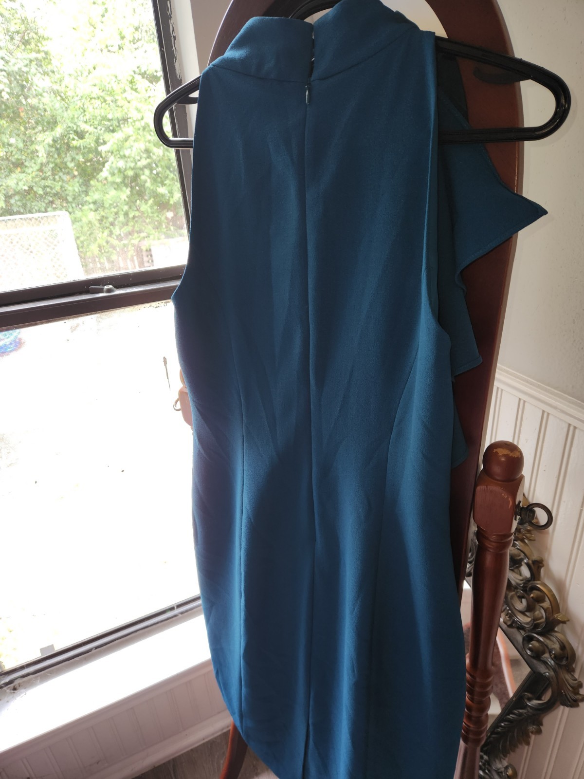 Eliza J Ruffle Sleeveless Sheath Mock Neck Cocktail Dress Size 14