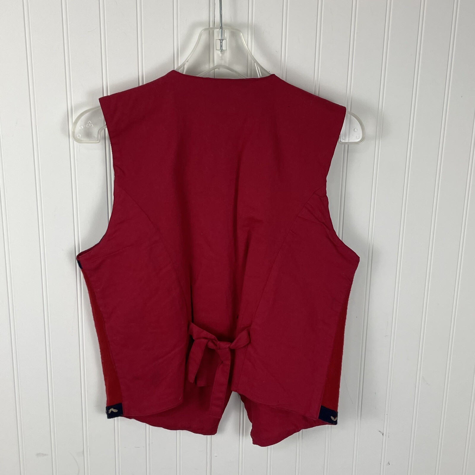 Vintage Erica Classics Womens Felted Wool Bavarian Style Vest Red Size Small