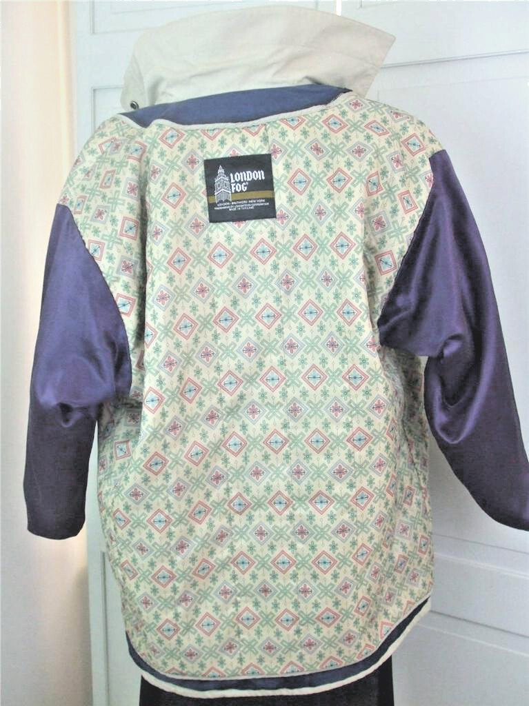 London Fog Women’s S/M Tan Jacket Windbreaker Zipper Snap Button Removable Liner