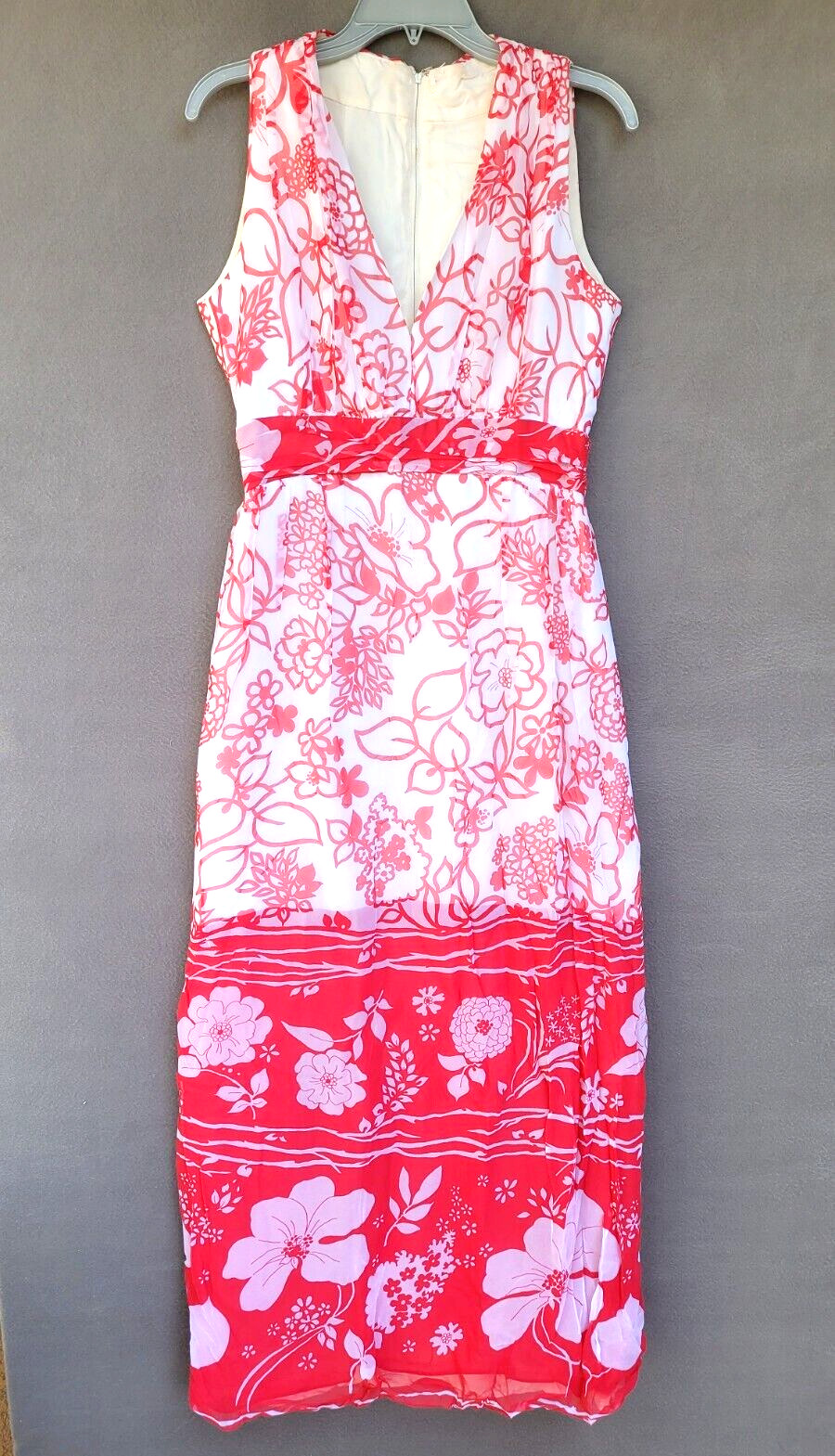 Roger Milot For Fred Perlberg Sleeveless Boho Floral Lined Maxi Dress FABULOUS