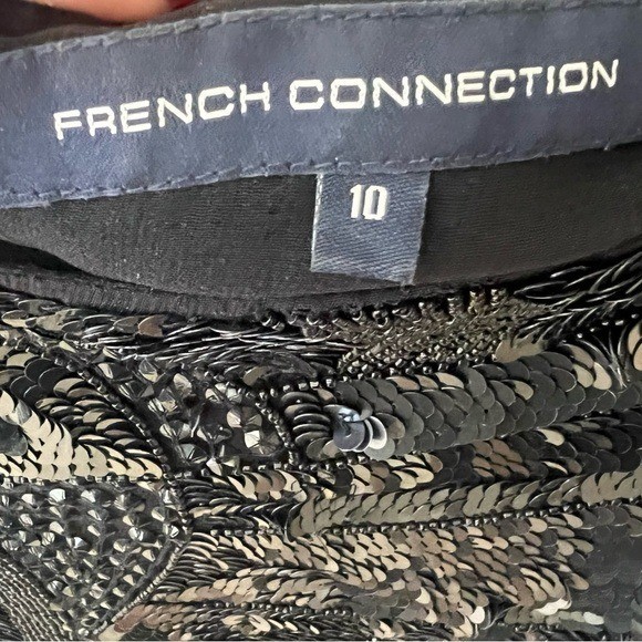 Vintage French Connection Art Deco Exquisite Heavily Beaded Sequined Top sz 6
