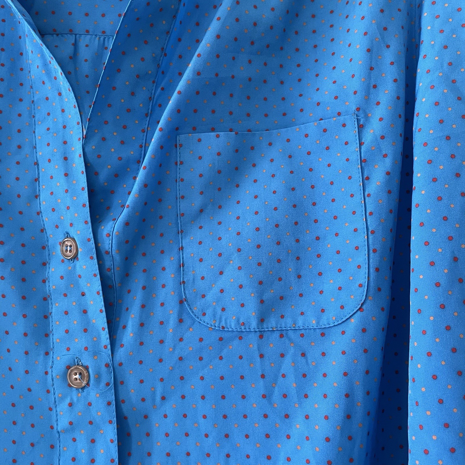 Vintage 1980s! Schrader Sport Size 16 Colorful Polkadot Pocket Silky Dress