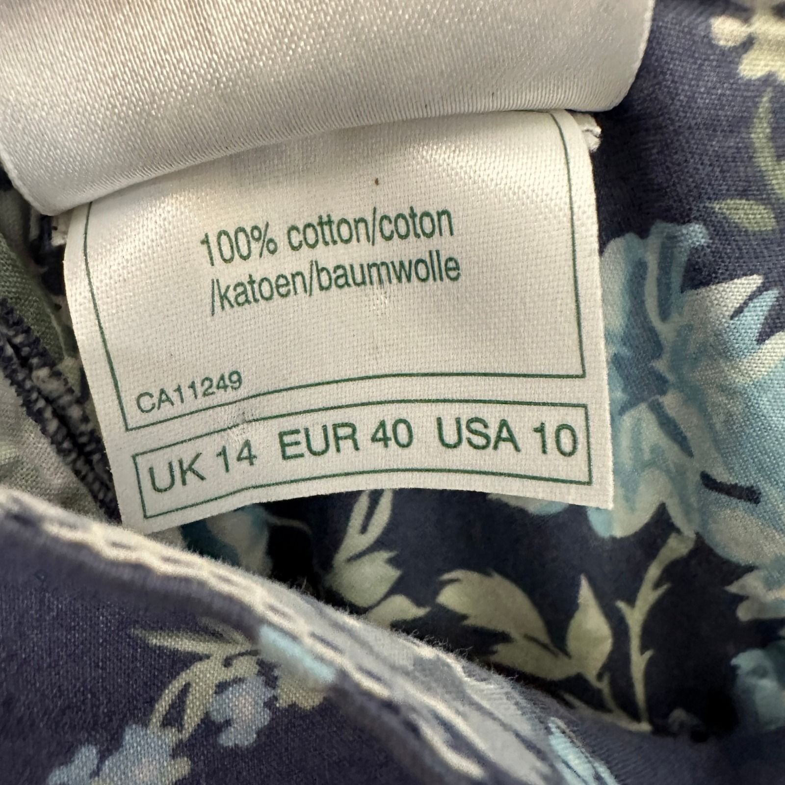 Vintage Laura Ashley Floral Midi Dress 10 Blue Prairie Fit & Flare Cottagecore