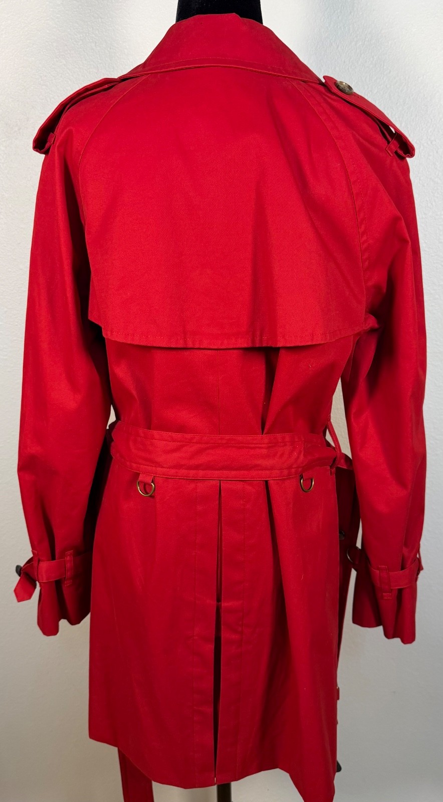 Brooks Brothers 346 Women’s Red Double Breasted Lined Jacket Trench Coat Belted