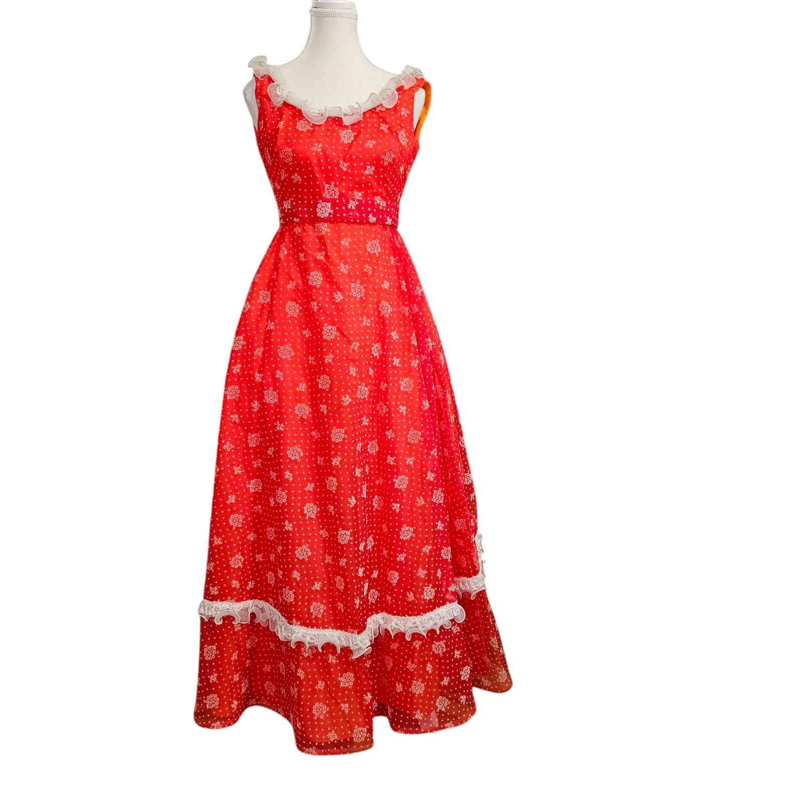 Vintage Nadine Dress Size 5 Chiffon Lined Crinoline Cottage Core Modest Prom