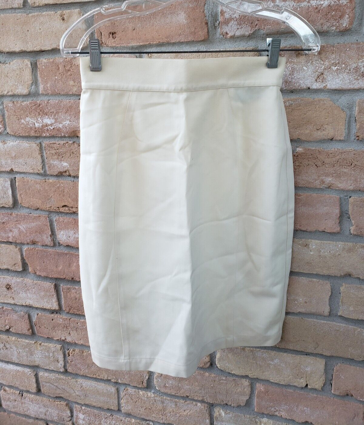 VTG 90s Thierry Mugler Almond Pencil Skirt NO SIZE Sz 4? 26″-27″W 36″H Femina