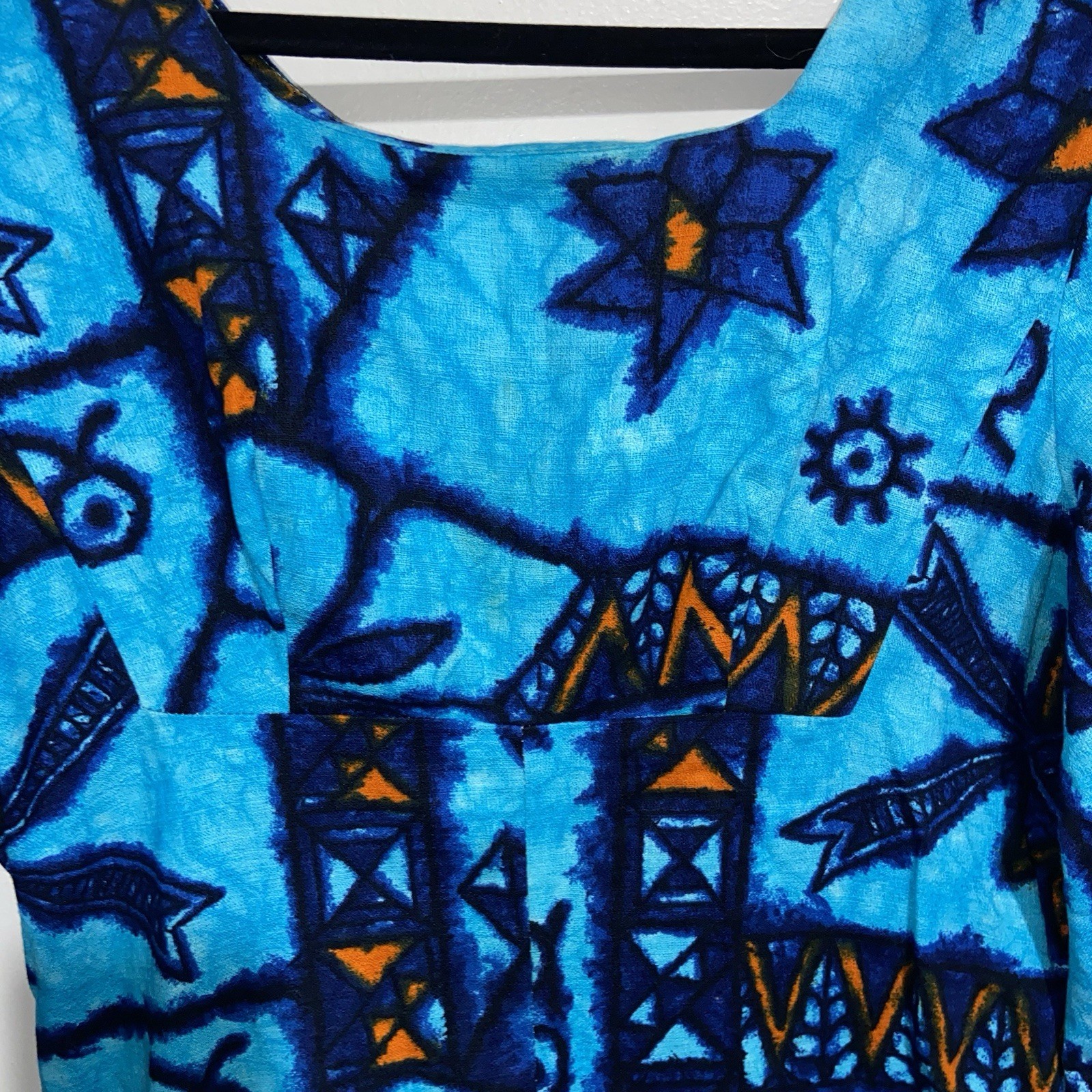 Ui-Maikai Dress Womens Medium Hawaiian Vintage Maxi Thick Barkcloth Tropical