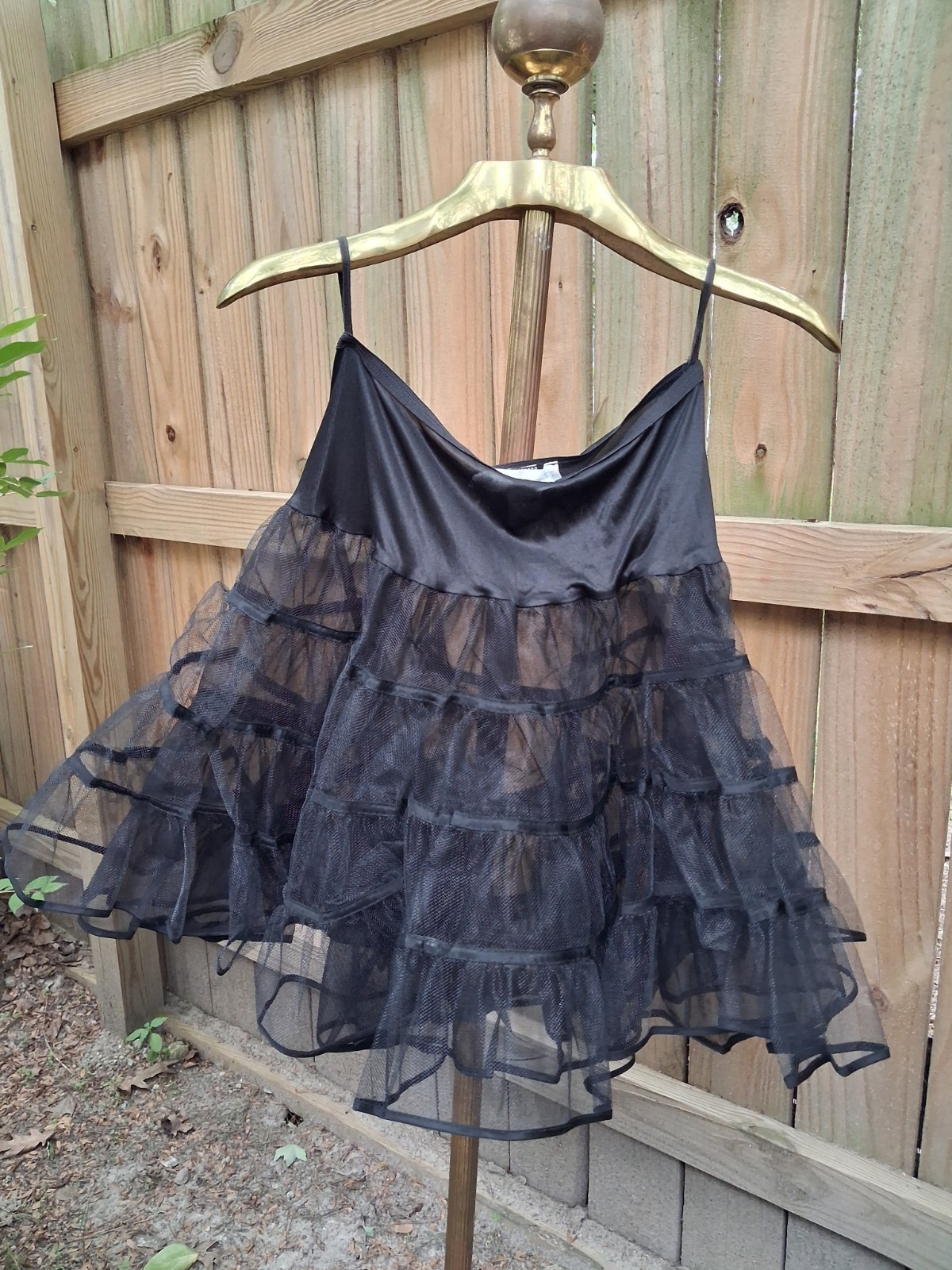 Malco Models Eileen West Nylon Black Petticoat M Mini Skirt