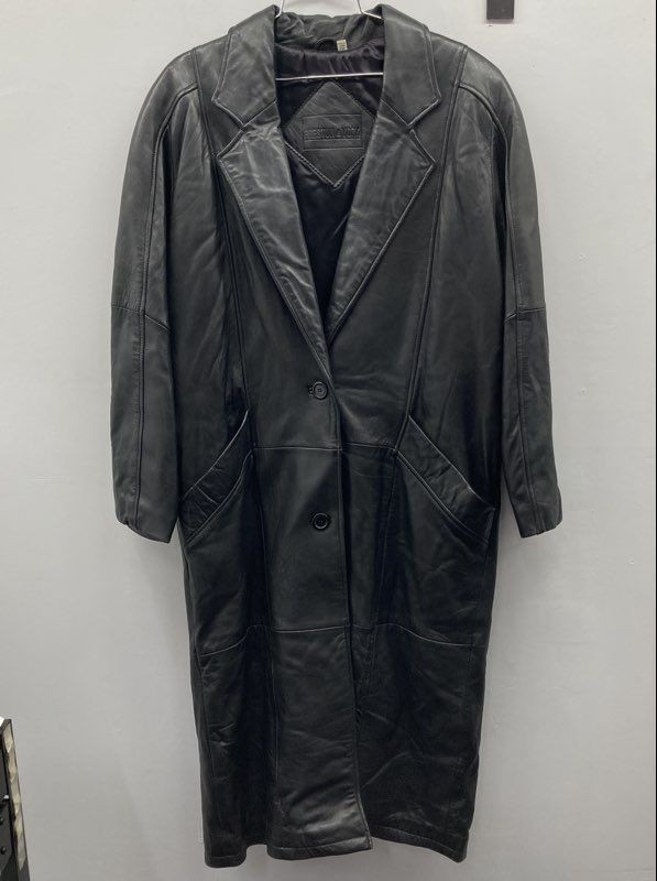 Vintage 90s Preston & York Women’s Black Lambskin Leather Thinsulate Coat Sz PM