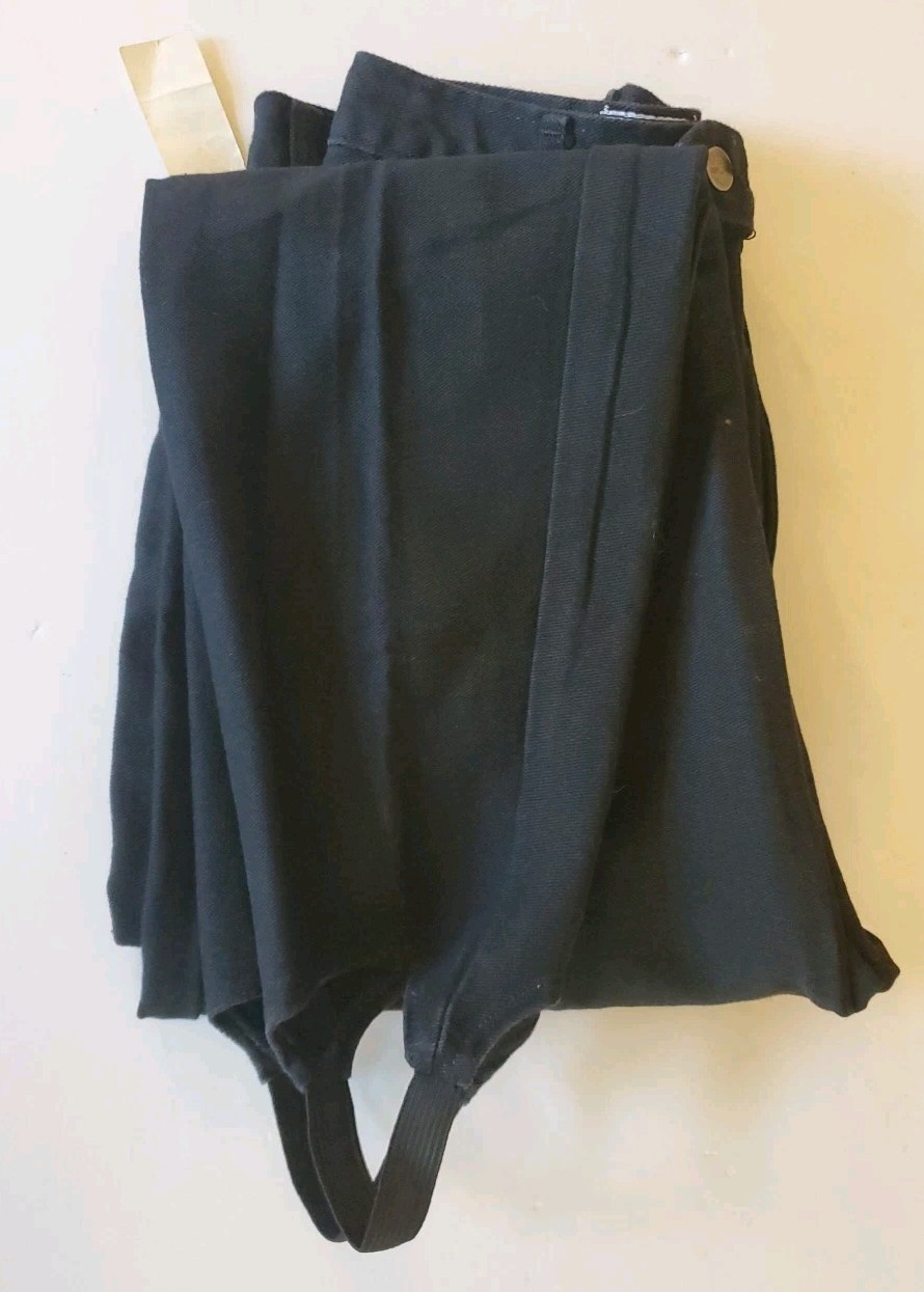 NWT VTG 1980s/90s DENIM REPUBLIC Black High Waist Stirrup Denim Jeans 15/16