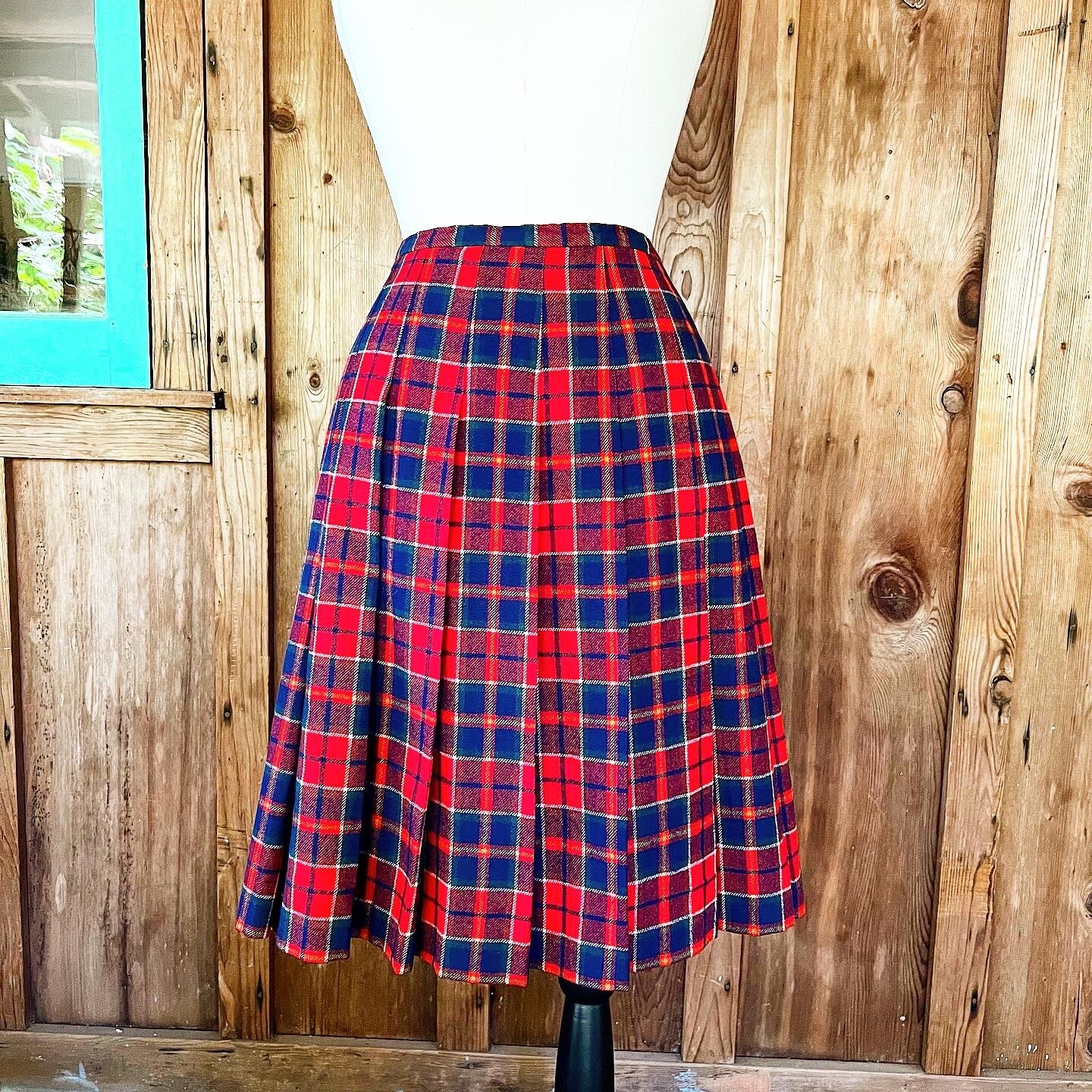 RARE PENDLETON SET 60’s 60s Vintage Red Plaid Wool 49er Jacket Pleated Skirt M L