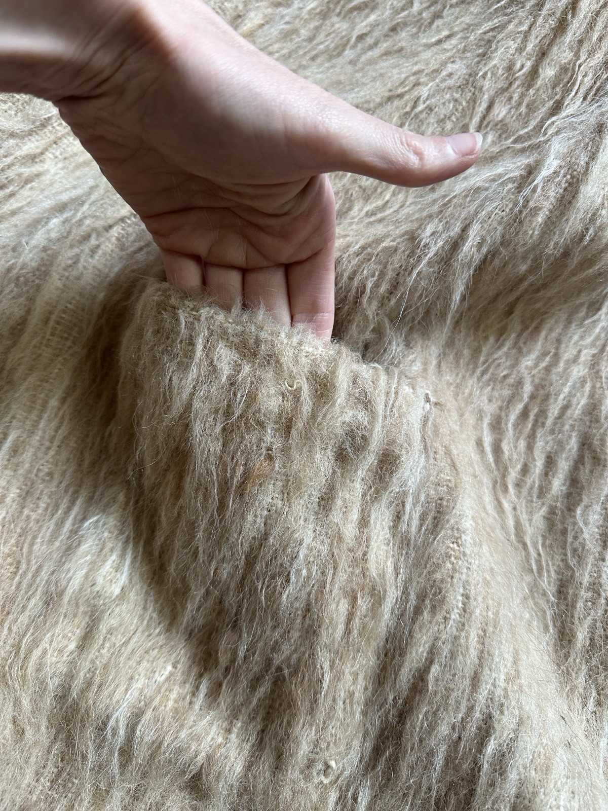 Vintage 1958 Shaggy Peruvian Woven Lama Fur Jacket