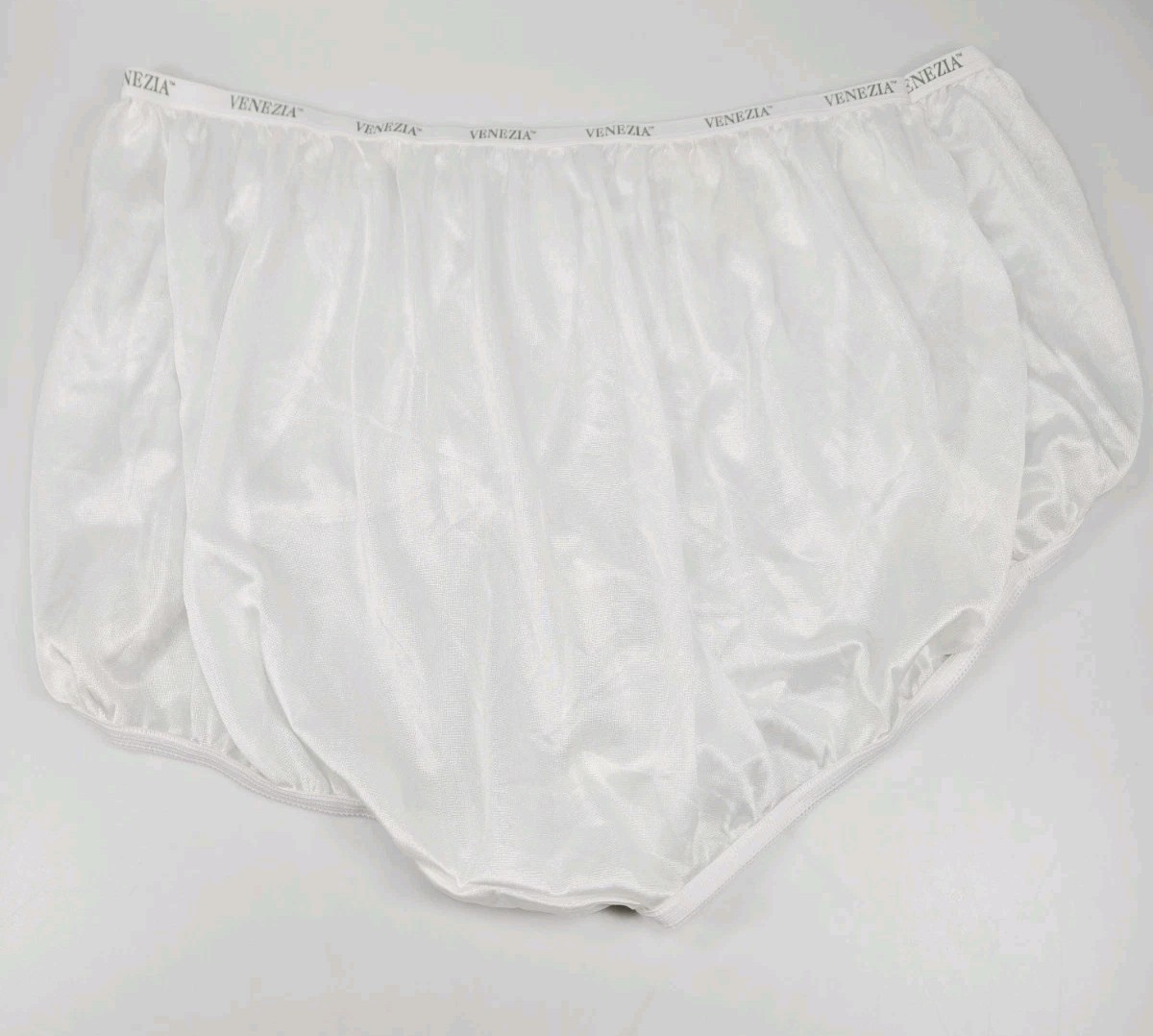 Vintage Venezia Nylon Silky Sheer Panty Sz 14 Granny Sissy High Rise White Sexy