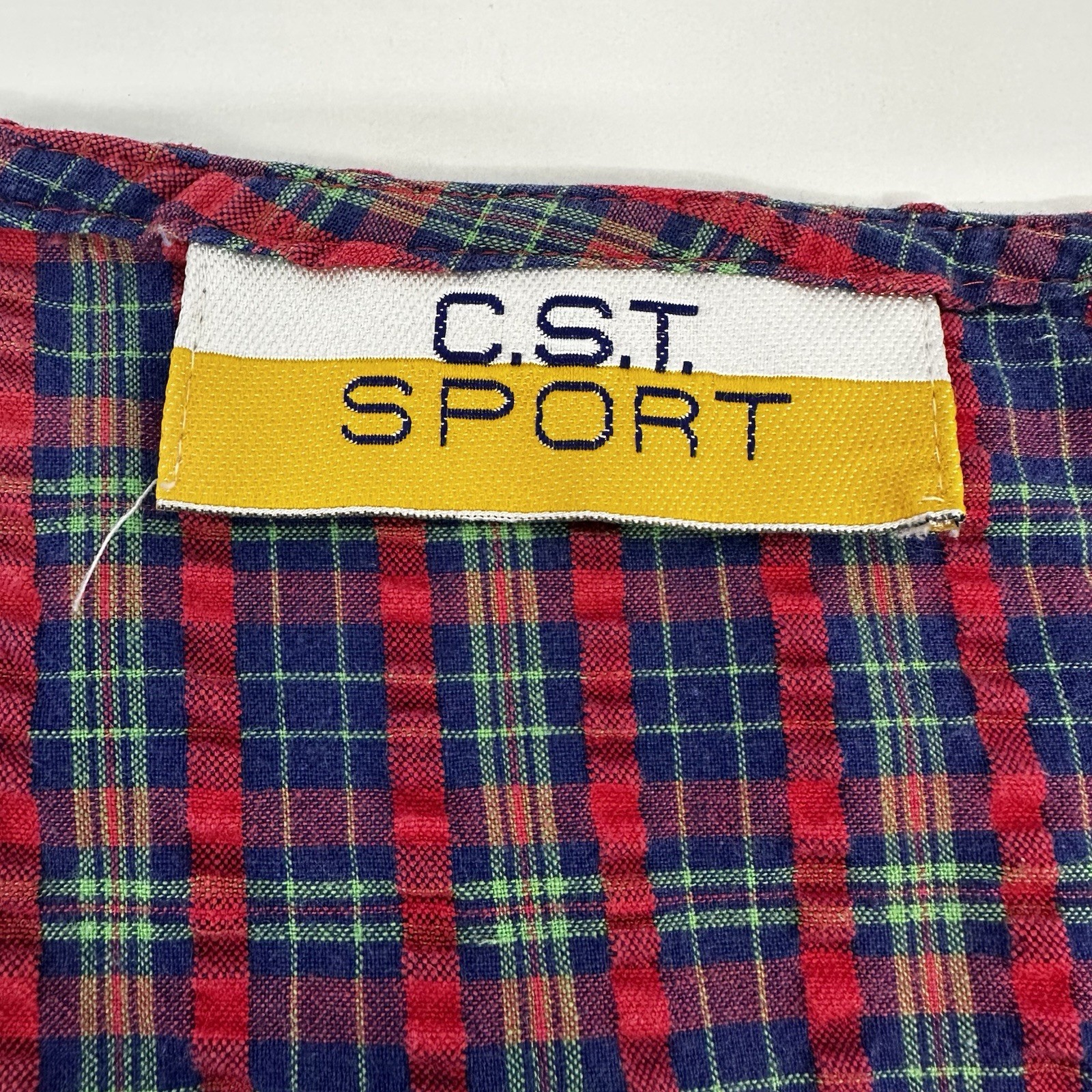 VTG CST Sport Babydoll Dress Plaid Cottagecore Grunge Side Pockets Plus 2X READ