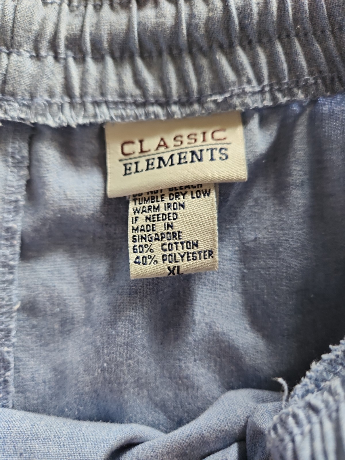 Vintage Classic Elements Culottes Shorts Wide Leg XL Drawstring Blue