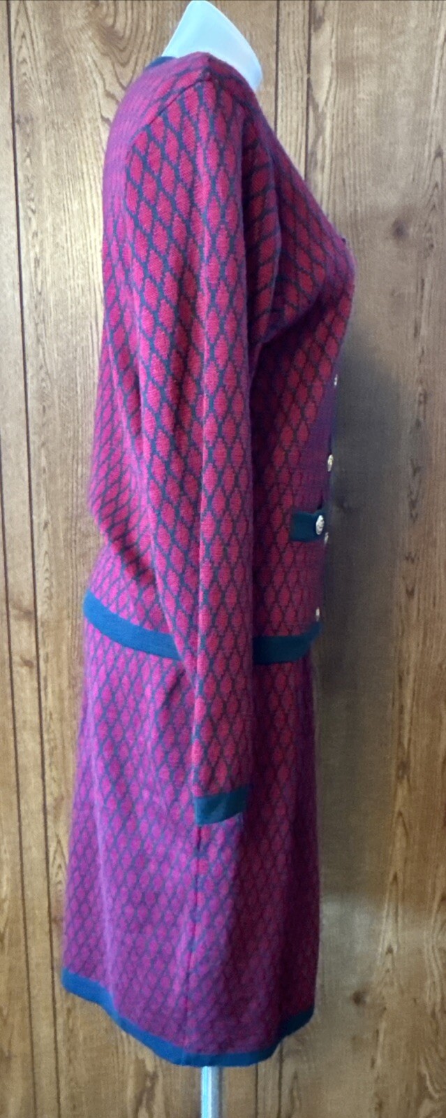Vtg Evan Picone Knit Sweater Cardigan And Skirt Set S/M