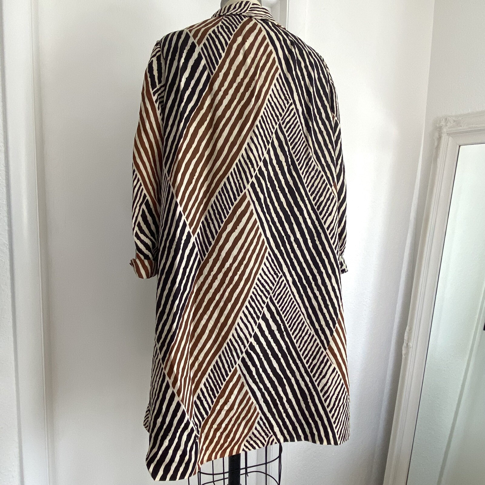 Betty Rose Vintage 1960s Sea-Dry Water Repellent Stripe Button Jacket Coat – M