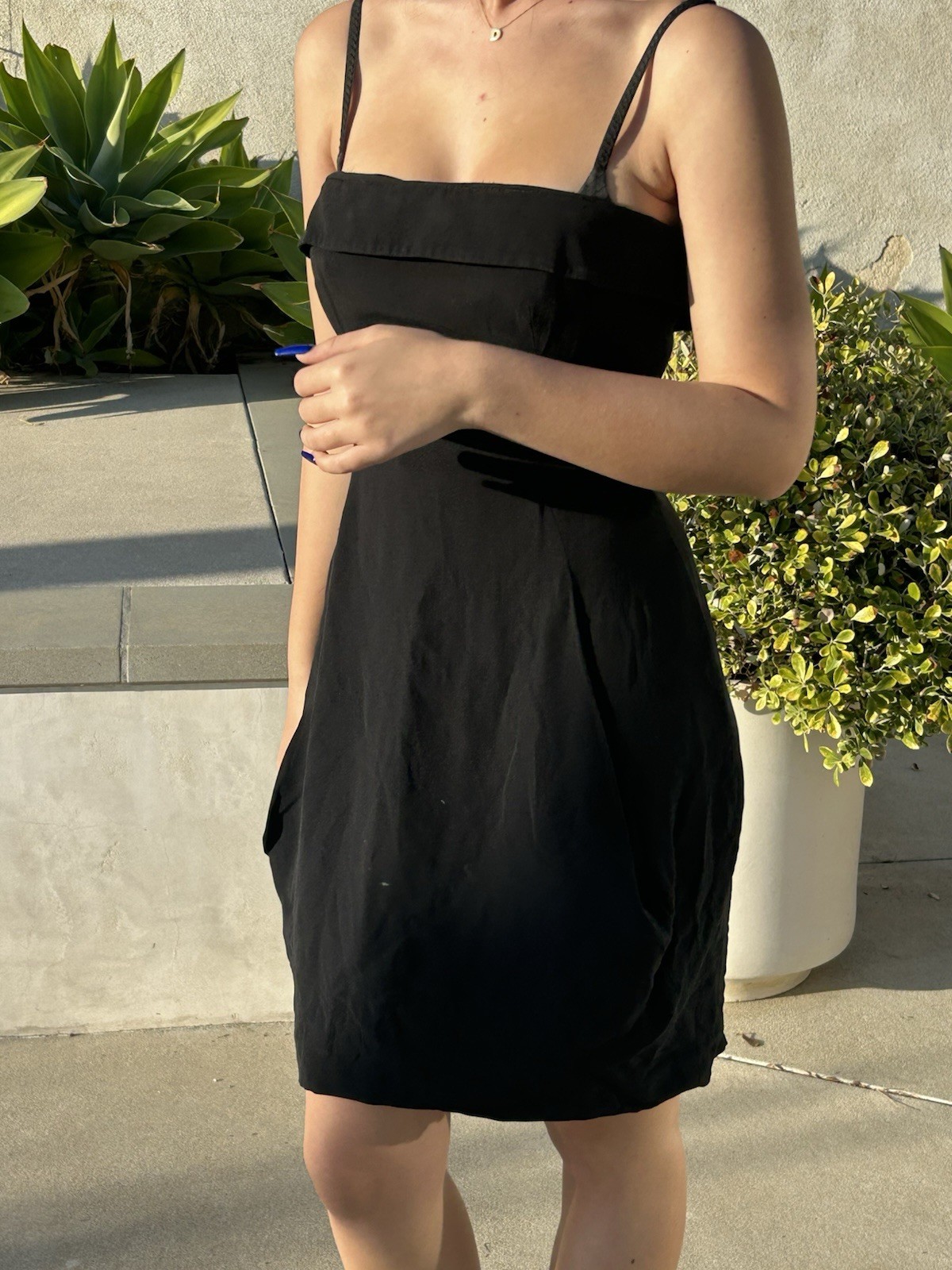 Vintage Georgio Armani 44 Strapless Dress Boned Black Sexy Mini
