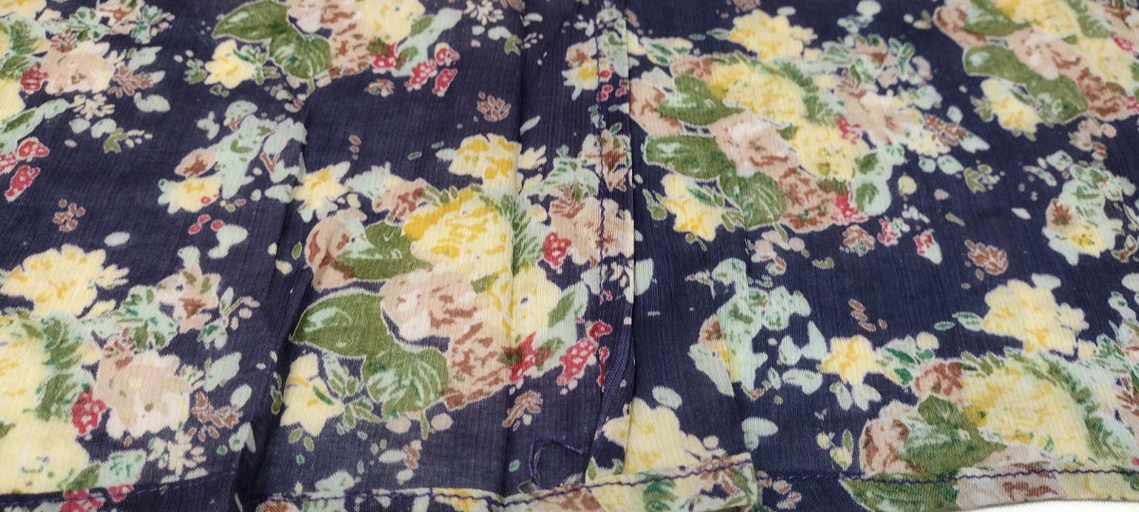1990s Sundress Dress Midi Open Back Blue Floral Sheer Cotton – 1930s Influence