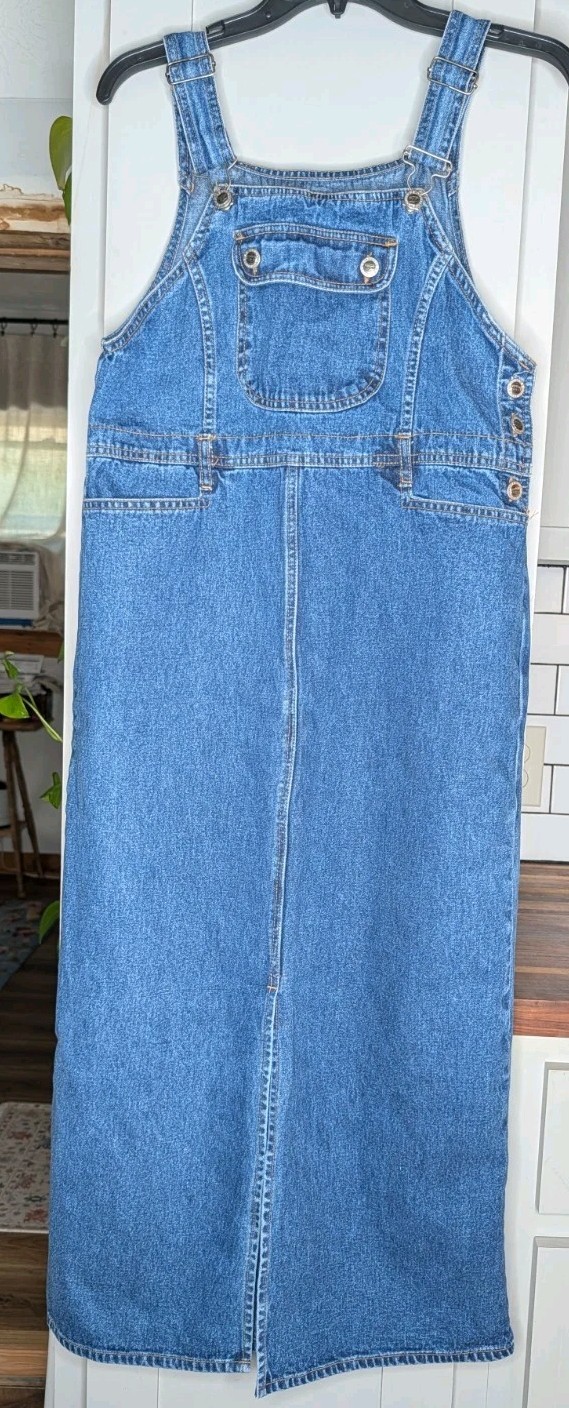 Vntg 90s Route 66 Denim Maxi Dress 9/10 Modest 90s Grunge Y2K Casual Coastal