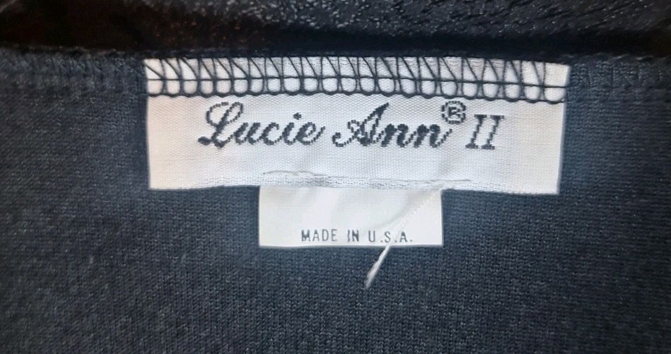 VTG RARE Black Velvet LUCIE ANN Bridal Peignoir Robe lingerie Nightgown SET Med