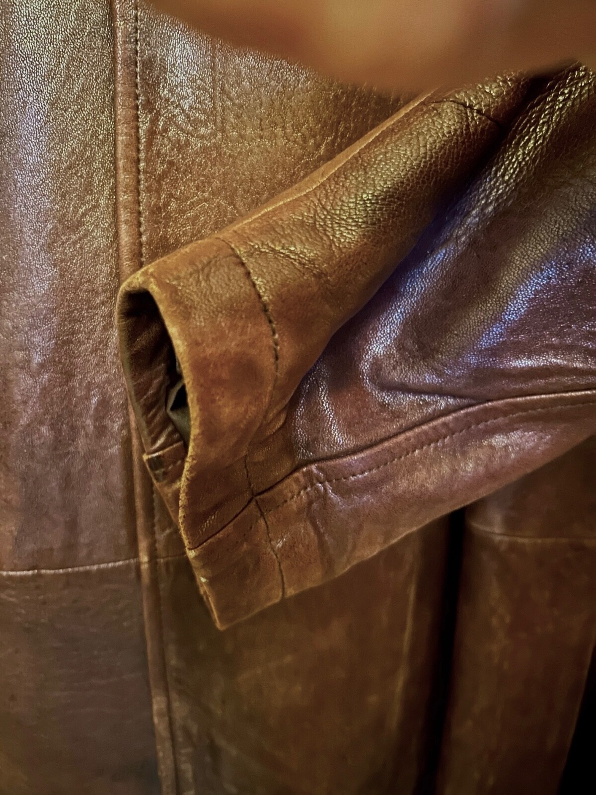 Women’s Long Brown Leather Midi Coat Vincent’s of Indiana Sz L