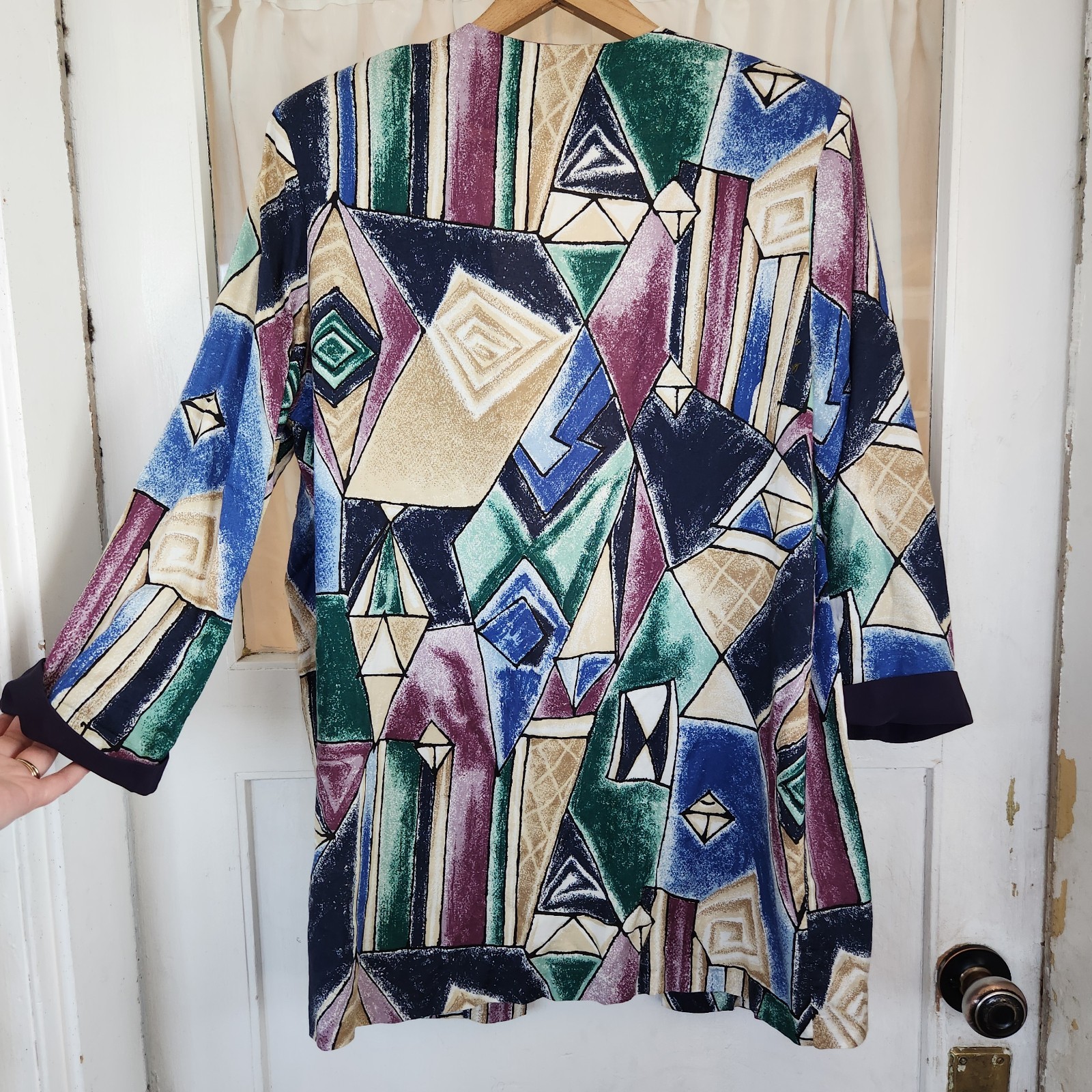 Vintage Michael Blake Abstract Geometric Jacket Blazer Color Block Artsy Retro