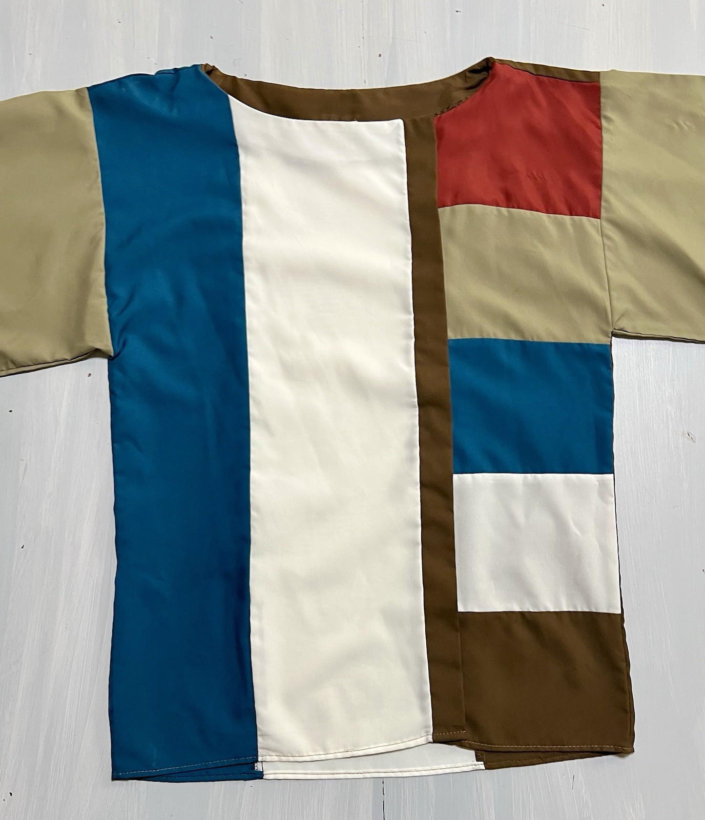 Vintage 1980’s Color Block Secretary Geek Woman’s Retro Blouse Shirt Top S