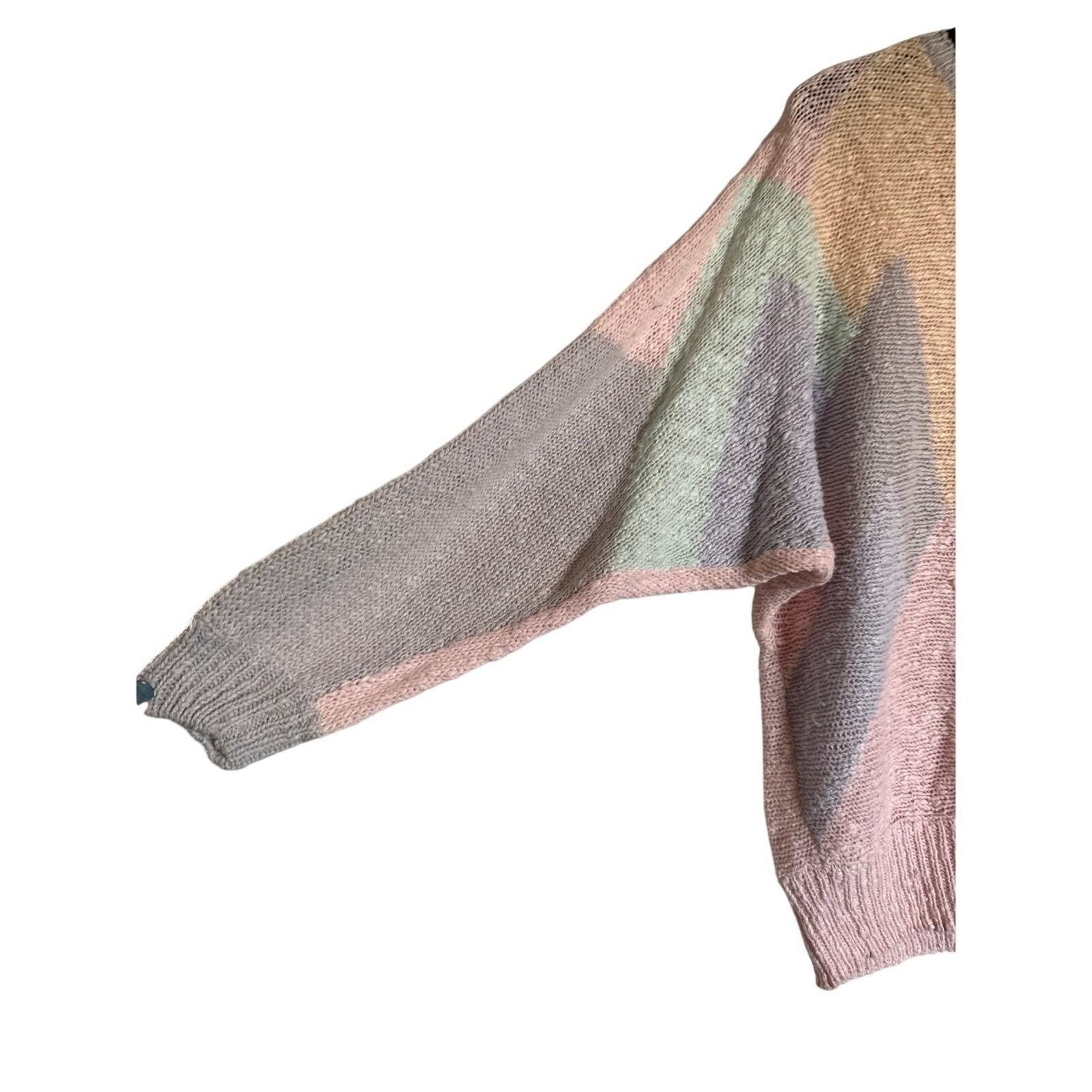Vtg Renee Tener for Jeanne Pierre L Pastel Sweater Coquette Soft Girl Cozy Knit