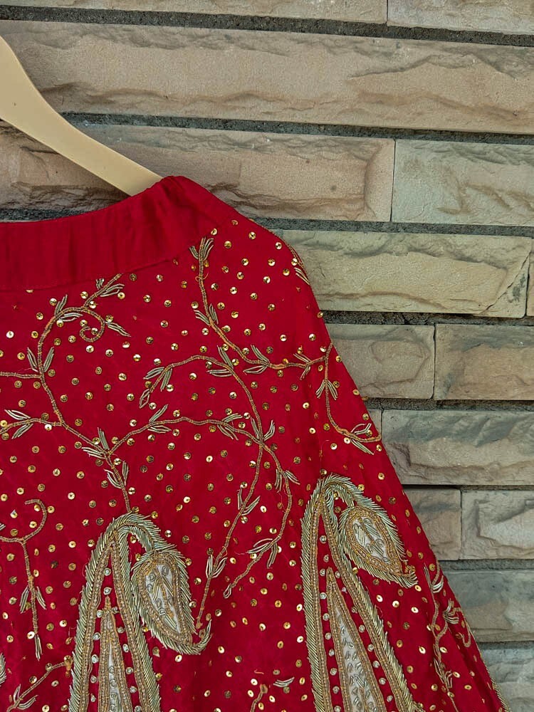 Indian Skirt Lehenga Woman Wedding Dress Vintage Embroidered Skirt VSS1005