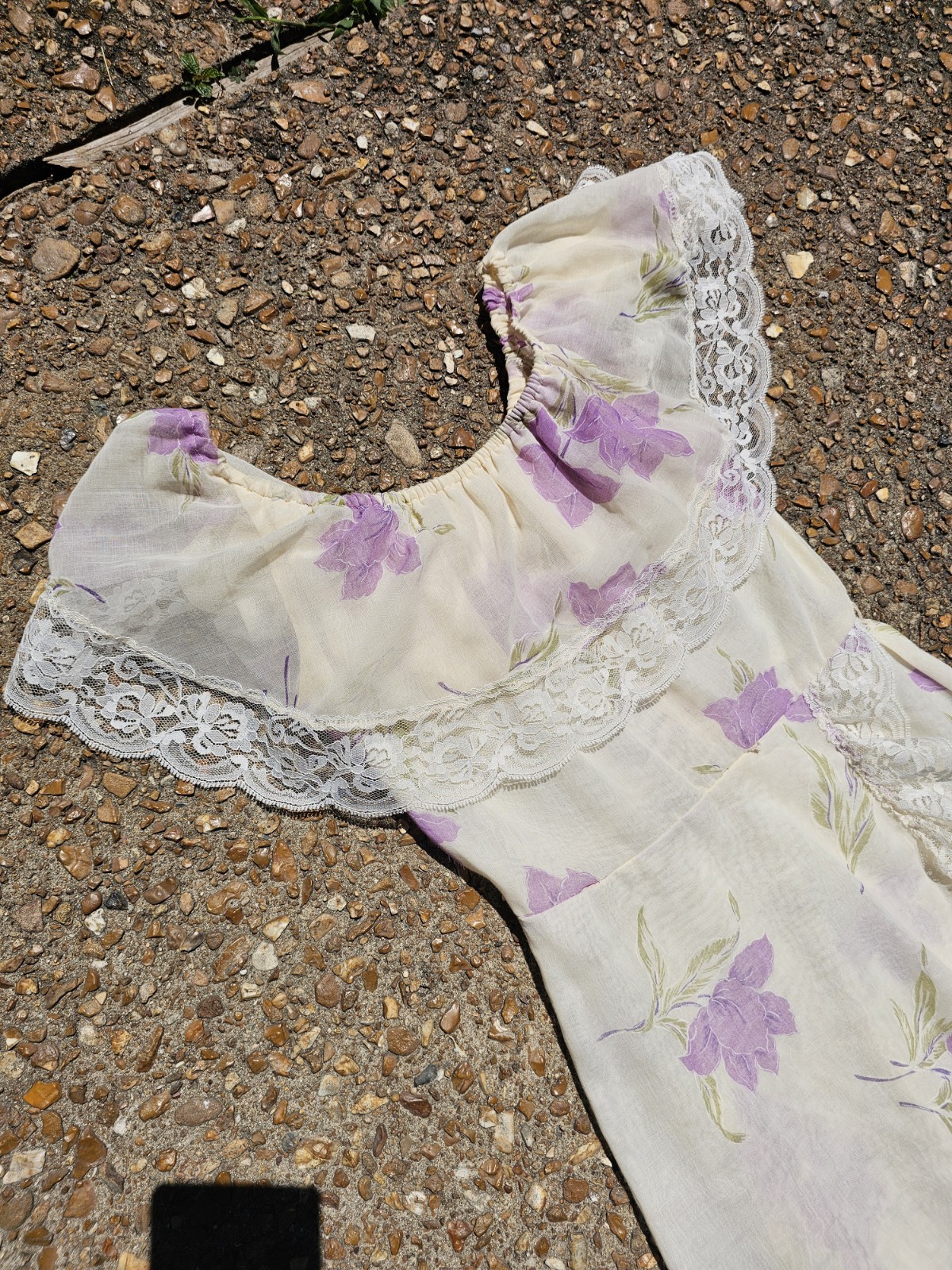 DAMAGED True Vintage 1970s Handmade Prarie Dress Women’s