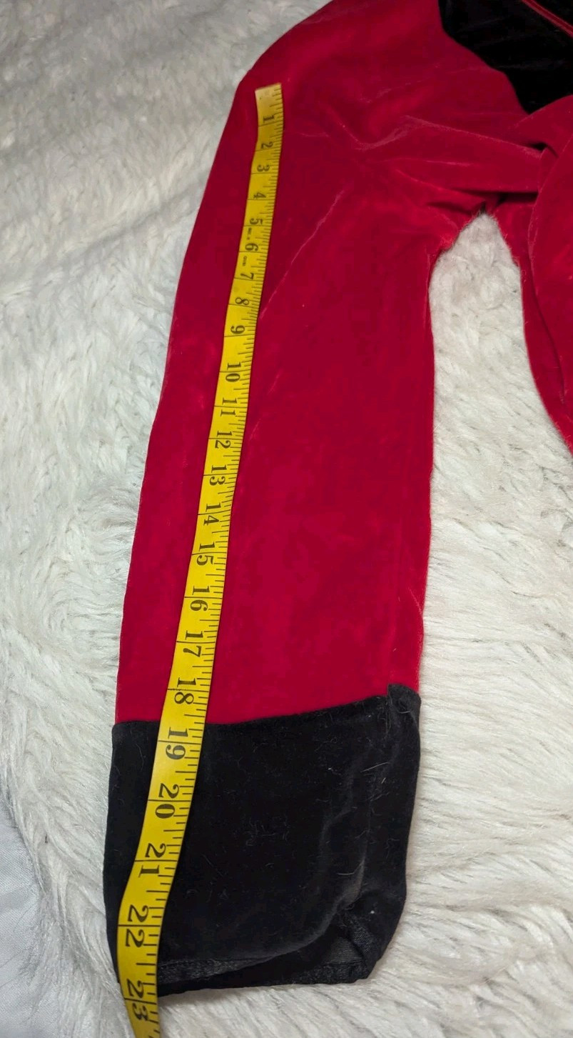 ENCHANTED Red Black LOUNGE Robe House Coat Nightgown 2-WAY ZIP Women’s S/M