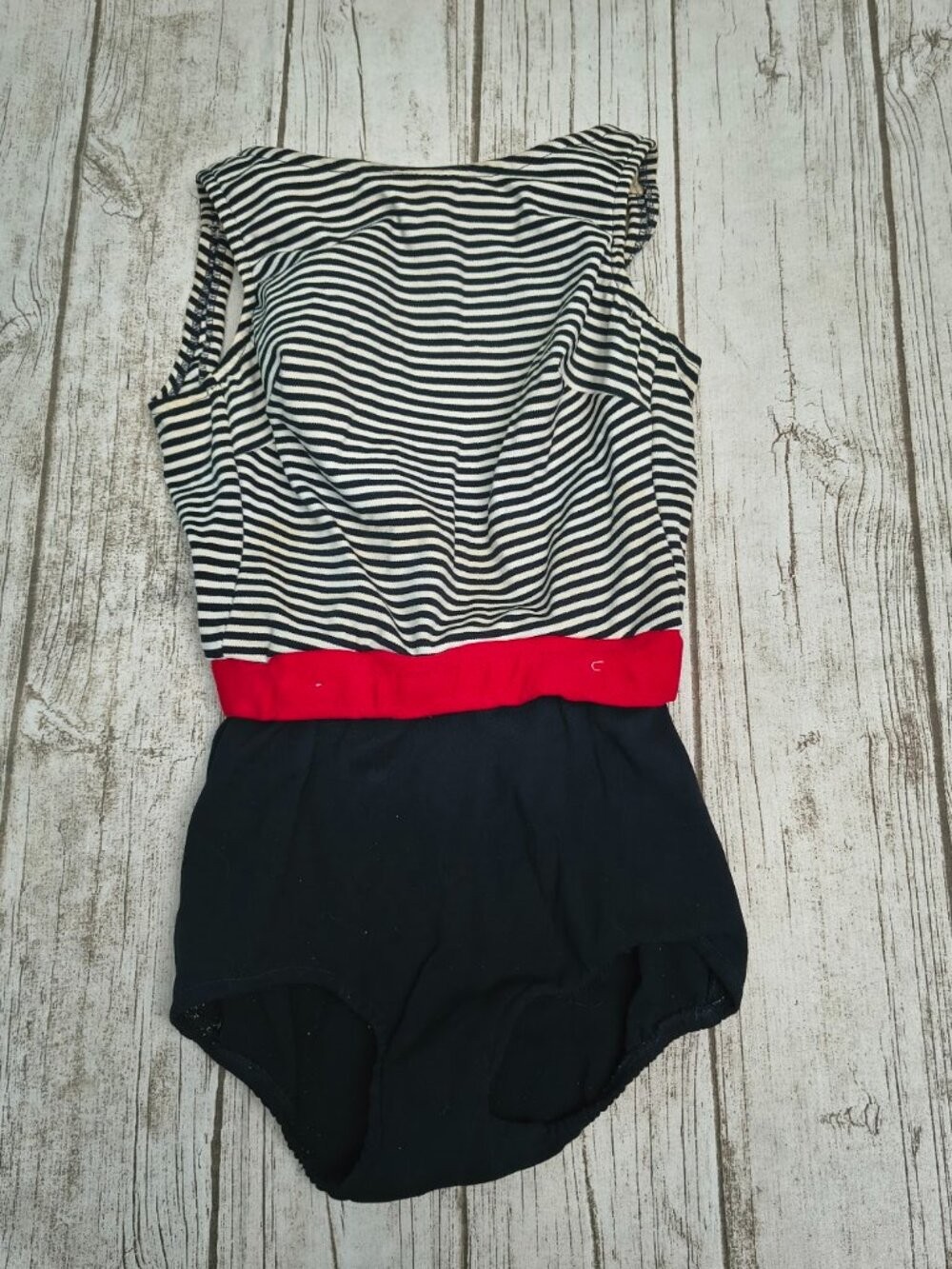 Vtg Mid Century 60s 70s Styled by Beatrice Pines Nautical Pinup Swimsuit Size 14