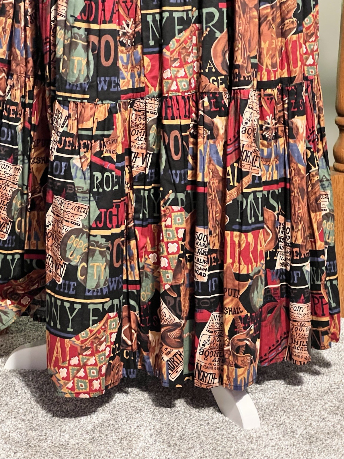 RARE Vtg Out to Pasture Cowgirl Outfit Western Rodeo Prairie Skirt Vest Set MED