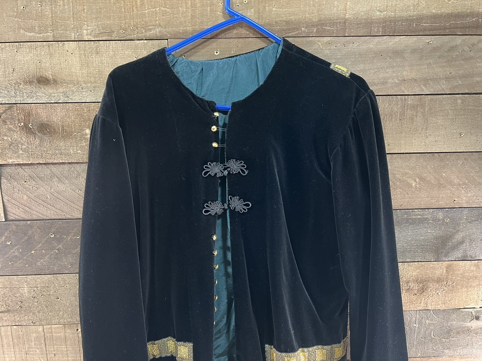 Vintage Black/Gold Renaissance Theatre Costume Gown Robe